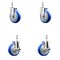 Service Caster 5 Inch 316SS Blue Polyurethane Swivel 1/2 Inch Threaded Stem Caster Brakes, 2PK SS316TS20S514-PPUB-BLUE-121315-2TLB2 - alternate 1
